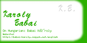 karoly babai business card